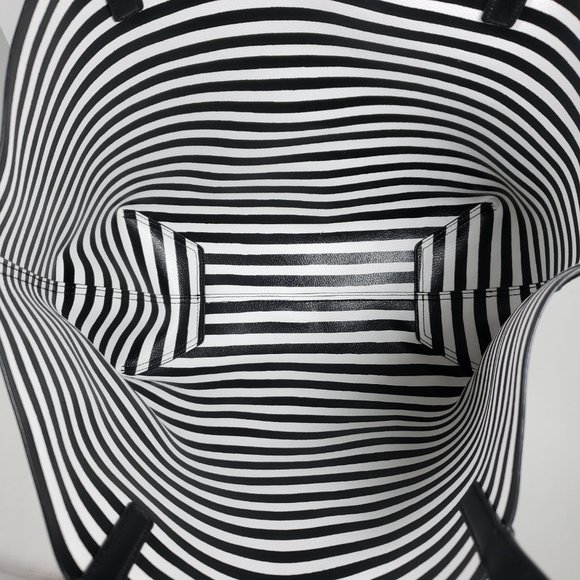 Kate Spade Arch Place Mya Reversible Tote - Black/Striped - Picture 3 of 6